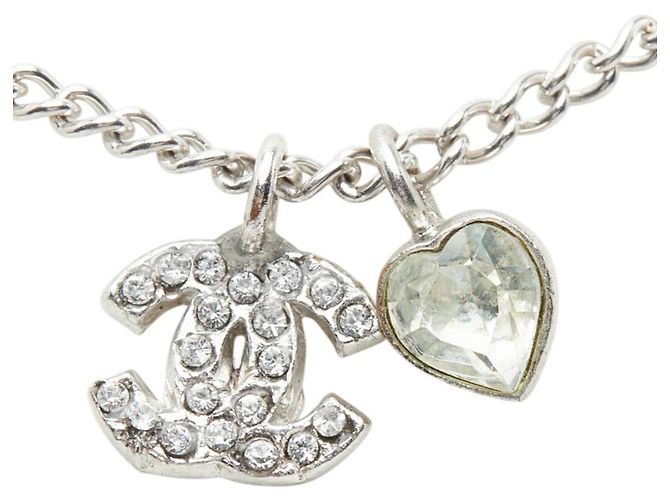 Timeless Collana con pendente Chanel Coco Mark Heart Argento - vista 2