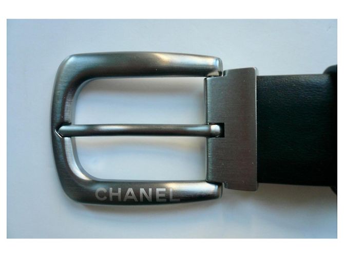 Chanel Glattleder Gürtel mit Logo-Schnalle, 95 cm Schwarz - Ansicht 3