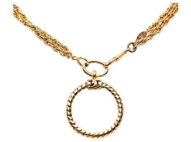 Collana Lente d'Ingrandimento Vintage Chanel 1983 D'oro - vista 2
