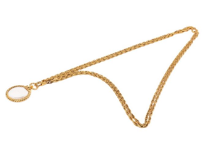 Collana Lente d'Ingrandimento Vintage Chanel 1983 D'oro - vista 4