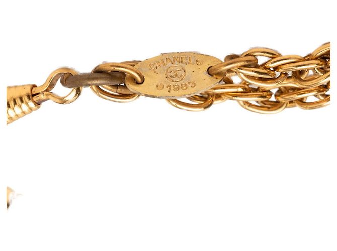 Collana Lente d'Ingrandimento Vintage Chanel 1983 D'oro - vista 6