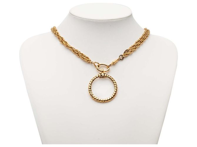 Collana Lente d'Ingrandimento Vintage Chanel 1983 D'oro - vista 7