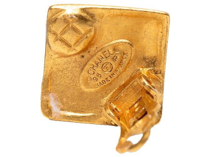Orecchini a clip Vintage Chanel Coco Mark D'oro - vista 3