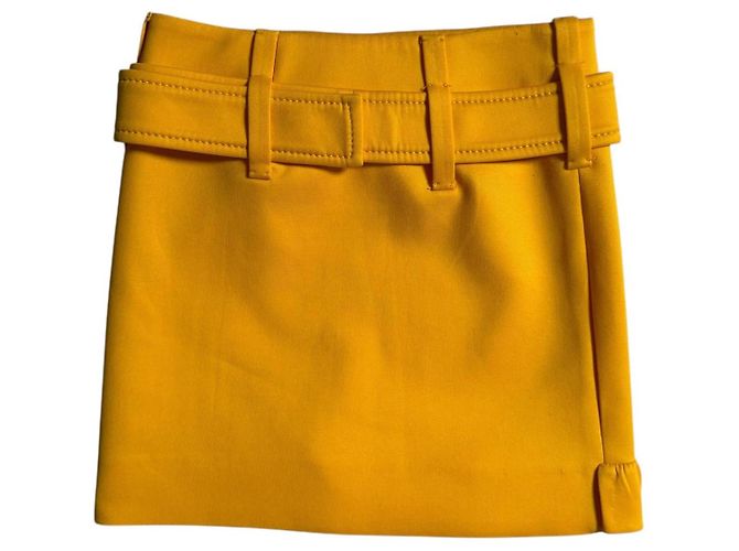 Prada Mini Falda de Nylon Amarilla Amarillo - vista 2
