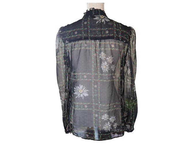 D&G Camicia in seta floreale Dolce & Gabbana Nero Bianco Rosso Verde - vista 3