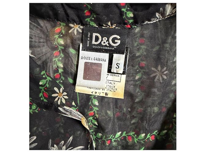 D&G Camicia in seta floreale Dolce & Gabbana Nero Bianco Rosso Verde - vista 7