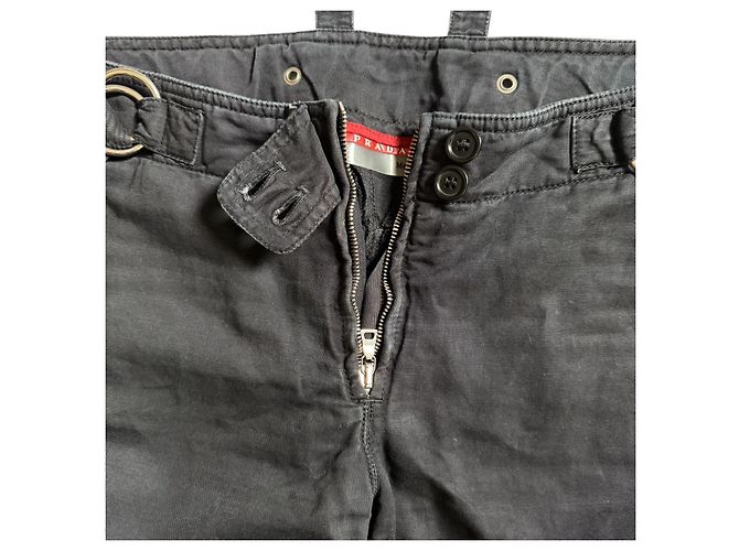 Prada Pantaloni Biker Multi-zip Nero - vista 8