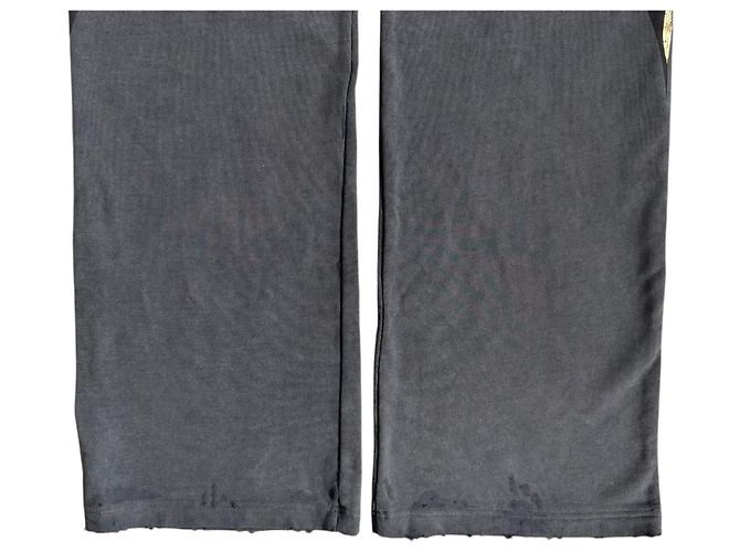 Balenciaga Weite Baumwollhose Grau mit Glitzergrafik - Ansicht 8
