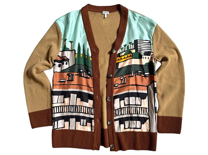 Loewe x Ken Price Gemusterter Cardigan Braun Mehrfarben Beige - Ansicht 6