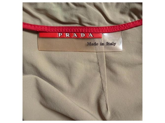 Prada Falda Midi de Nylon Beige - vista 6