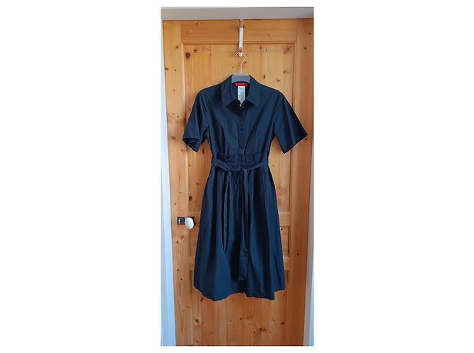 Autre Marque Max&Co Zeppa schwarzes Hemdblusenkleid aus Baumwolle - Ansicht 2