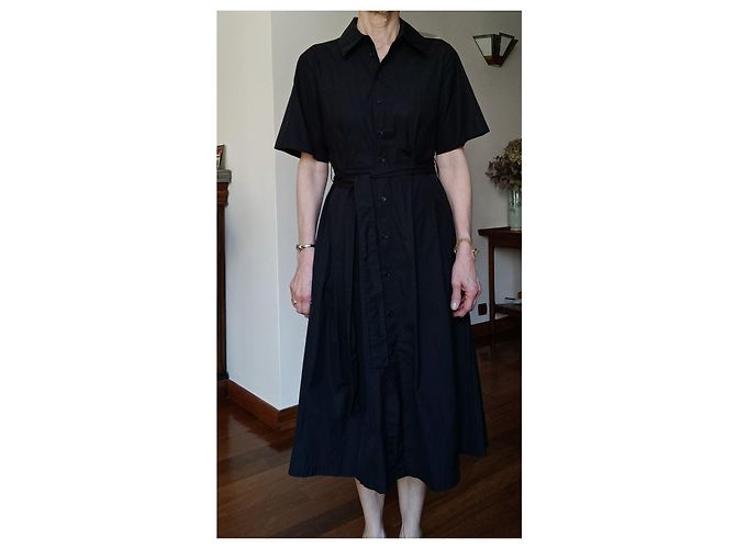 Autre Marque Max&Co Zeppa schwarzes Hemdblusenkleid aus Baumwolle - Ansicht 3
