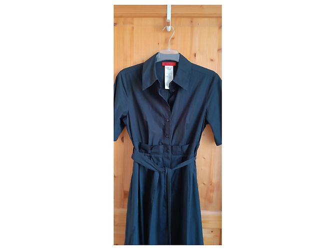 Autre Marque Max&Co Zeppa schwarzes Hemdblusenkleid aus Baumwolle - Ansicht 5