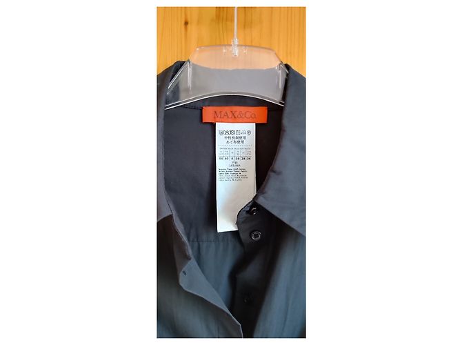 Autre Marque Max&Co Zeppa schwarzes Hemdblusenkleid aus Baumwolle - Ansicht 6
