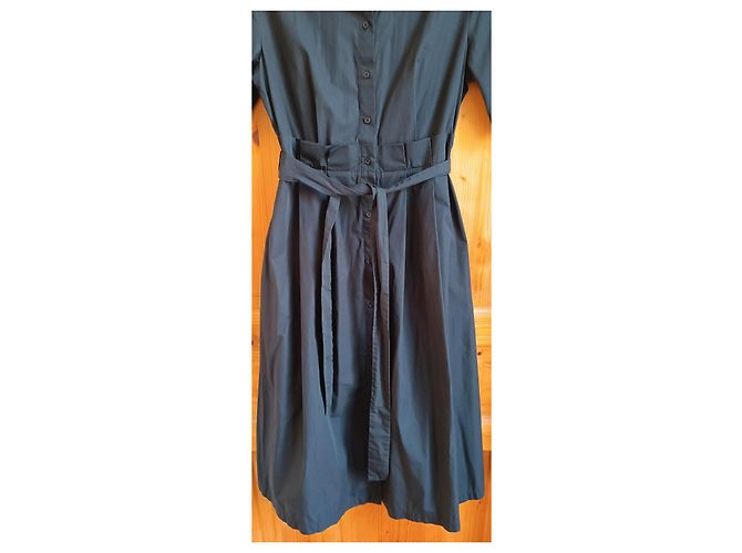 Autre Marque Max&Co Zeppa schwarzes Hemdblusenkleid aus Baumwolle - Ansicht 9