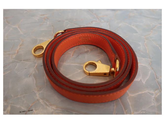 Hermès Sac à main Hermes Kelly Orange Gulliver avec fermoir doré 32 - vue 6