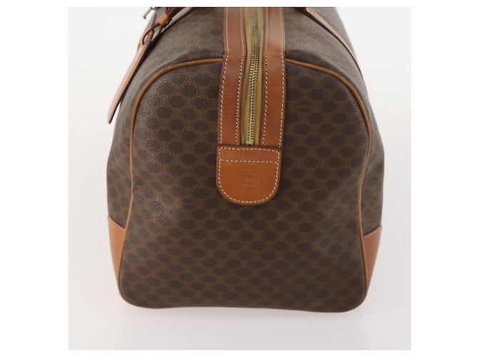 Céline Celine Vintage Macadam Boston Canvas and Leather Marron - vue 3