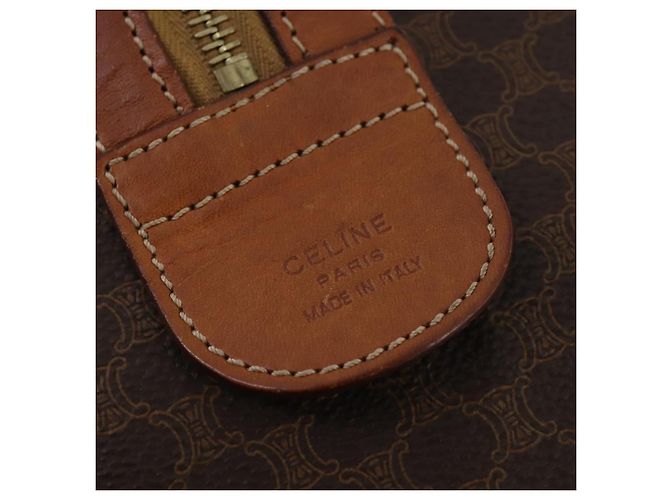 Céline Celine Vintage Macadam Boston Canvas and Leather Marron - vue 6
