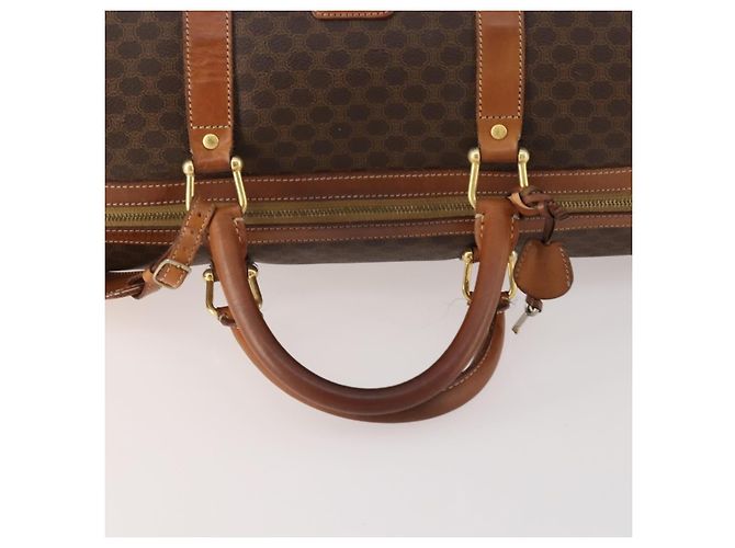 Céline Celine Vintage Macadam Boston Canvas and Leather Marron - vue 7