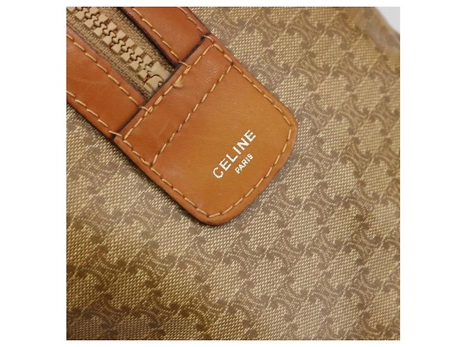 Céline Celine Vintage Macadam Canvas and Leather Beige - vista 6