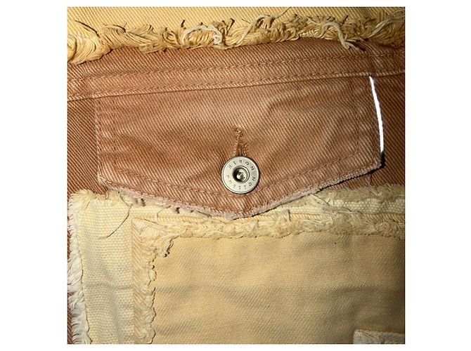 Heron Preston Patchwork Denim Jacke Beige Orange - Ansicht 7
