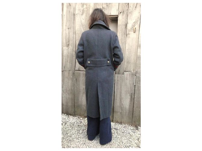 Maison Martin Margiela MM22 Abrigo de lana gris doble botonadura - vista 2