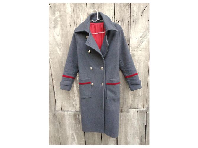 Maison Martin Margiela MM22 Abrigo de lana gris doble botonadura - vista 3