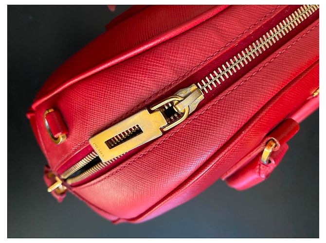 Prada Borsa a mano in pelle Saffiano Rosso - vista 5