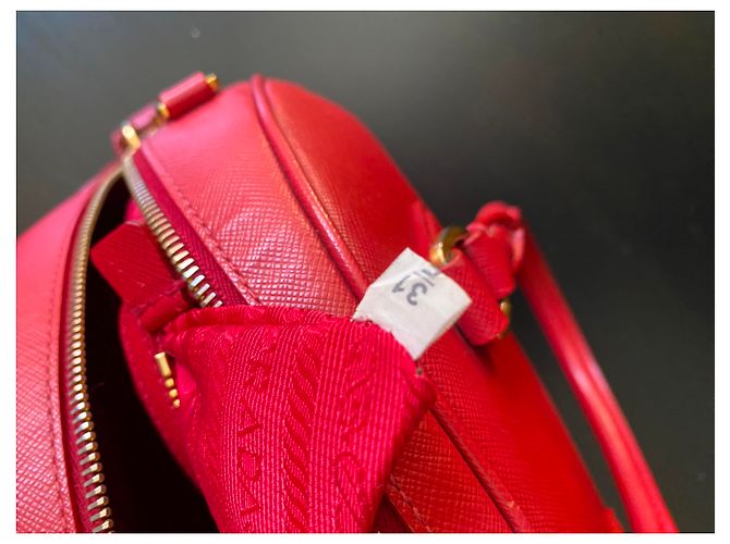 Prada Borsa a mano in pelle Saffiano Rosso - vista 7