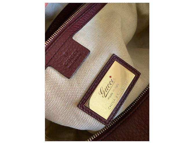 Gucci Soho Borsa a spalla in pelle Bordò - vista 12
