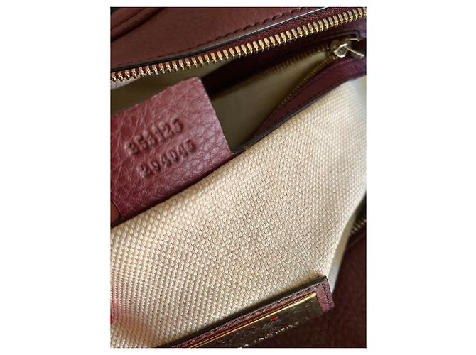 Gucci Soho Borsa a spalla in pelle Bordò - vista 13