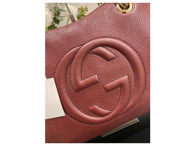 Gucci Soho Borsa a spalla in pelle Bordò - vista 2