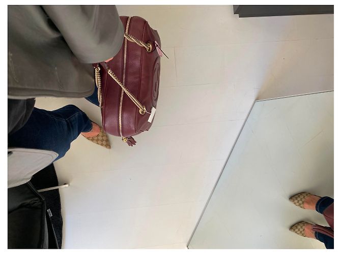 Gucci Soho Borsa a spalla in pelle Bordò - vista 5