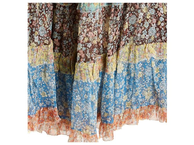 Zimmermann Carnaby Multicolor Silk Chiffon Ruffled Maxi Skirt - view 2