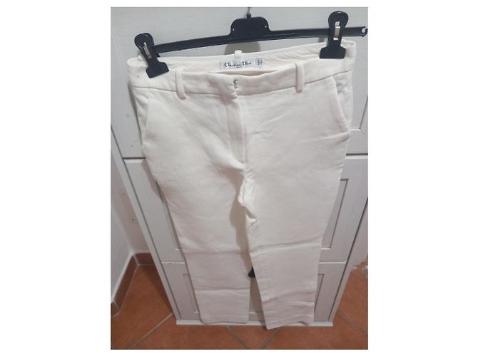Christian Dior Pantalones Blancos de Algodón - vista 2