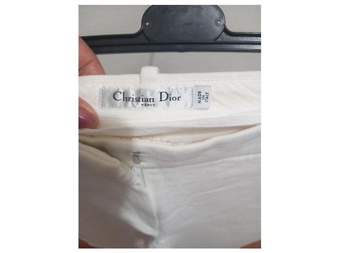 Christian Dior Pantalones Blancos de Algodón - vista 3