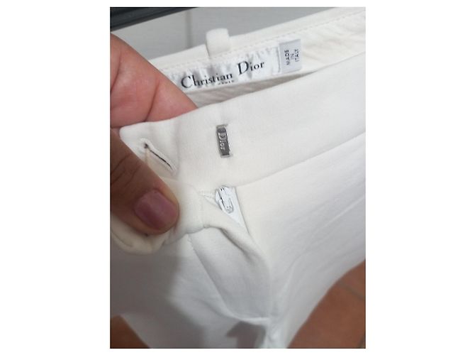 Christian Dior Pantalones Blancos de Algodón - vista 4