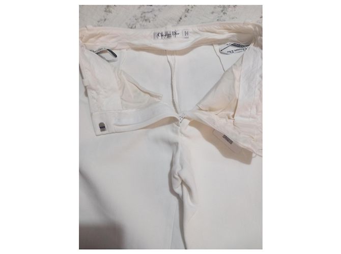 Christian Dior Pantalones Blancos de Algodón - vista 6