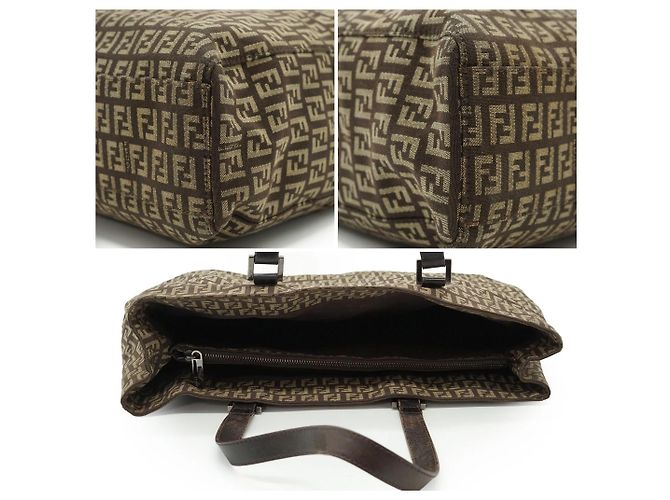 Fendi Große Zucchino Canvas Tote Schultertasche in Braun - Ansicht 5