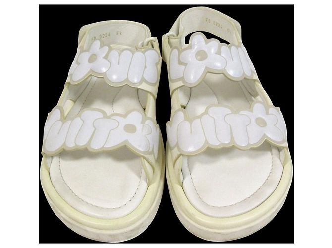 Sandali Louis Vuitton Flowerline Bianco - vista 3