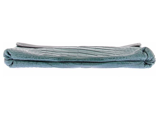 Clutch Marc Jacobs em couro de crocodilo verde Azul - vista 4