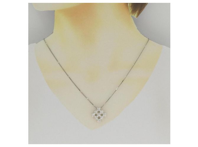 Autre Marque Collana con Diamanti Pt900 Pt850 Argento - vista 6