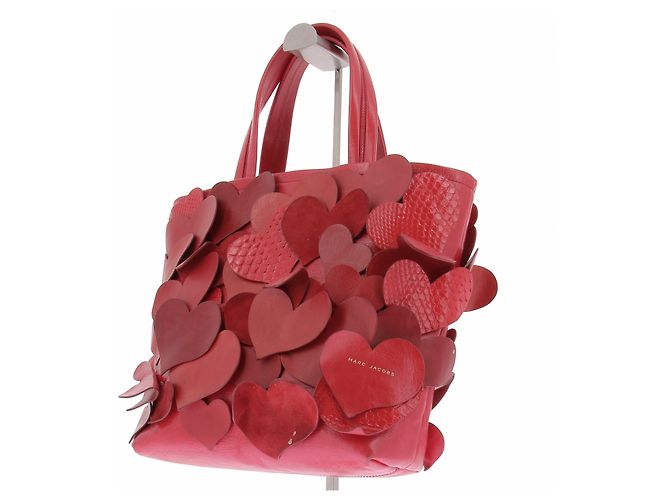 Borsa a mano Marc Jacobs in pelle rossa a cuore Rosso - vista 5