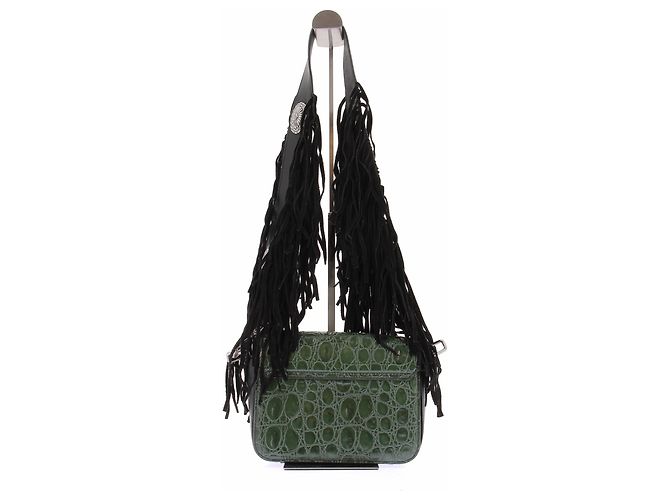 Clutch Marc Jacobs in pelle coccodrillo verde - vista 2