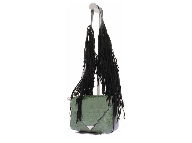Clutch Marc Jacobs in pelle coccodrillo verde - vista 5