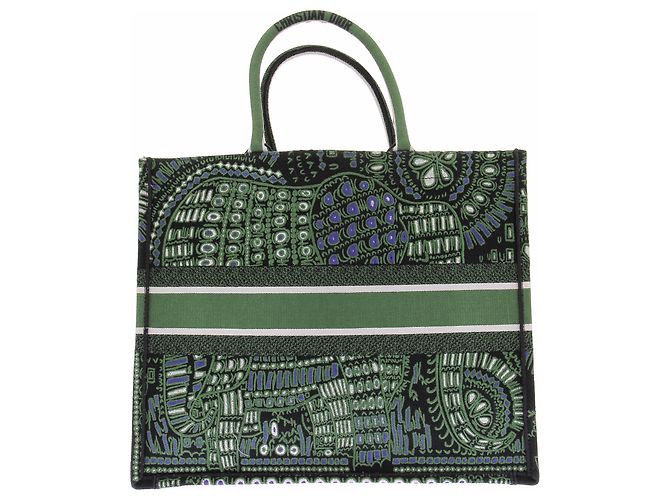 Dior Borsa a mano "Animals Book Tote" verde - vista 2