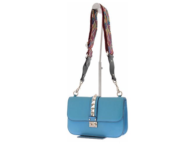 Valentino Garavani Borsa "Glam Lock" blu in pelle - vista 5