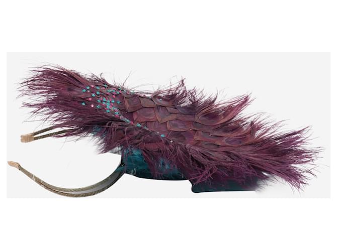 Autre Marque Fascinator con piume di pavone viola Porpora - vista 2