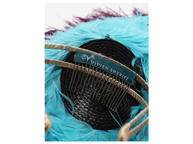 Autre Marque Fascinator con piume di pavone viola Porpora - vista 9