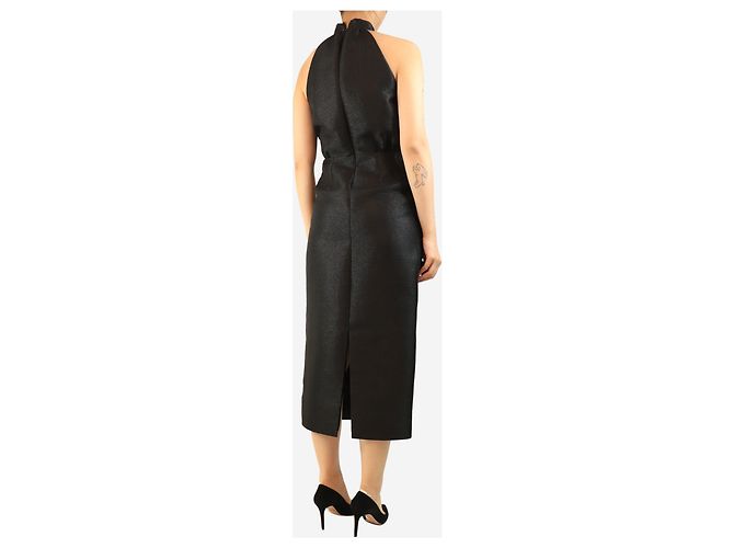 Autre Marque Schwarzes Lurex-Etuikleid - Größe UK 10 - Ansicht 2